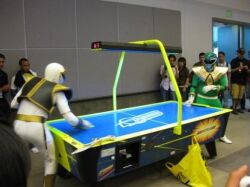  air_hockey cosplay crossover duel photo power_rangers saba super_sentai sword weapon 