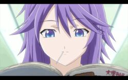  animated animated book candy female food letterboxed lollipop purple_hair rosario+vampire shirayuki_mizore 