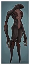  alien alien_humanoid anthro black_body black_skin border broad_shoulders carapace claws female flat_chested hairs half-life headcrab humanoid mandibles md34 nude otrov_(md34) pink_body pink_skin pointed_feet poison_headcrab small_waist solo thick_thighs unusual_anatomy valve warts white_border 