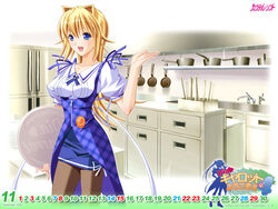  blonde_hair blue_eyes calendar kino_hitoshi pantyhose pia_carrot pia_carrot_4 sakuraba_alice waitress 