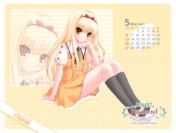  arisugawa_yuuhi blonde_hair brown_eyes calendar fair_child long_hair nimura_yuushi seifuku 