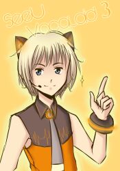  1boy animal_ears bad_id bad_pixiv_id blonde_hair blue_eyes cat_ears genderswap_(ftm) headset lyn_(shunao) male_focus rule_63 seeu solo vocaloid 