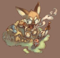  anoinu anthro beverage biped canid canine dragon food fox lolicon male mammal mythological_creature mythological_scalie mythology ovopack scalie sitting solo steam tail tea young young_anthro young_male 