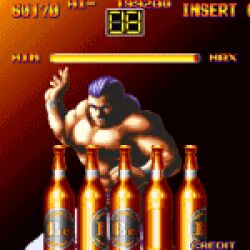  90s animated animated animated art_of_fighting bottle cap game lowres martial_arts muscle neo_geo oldschool robert_garcia ryuuko_no_ken screencap snk 