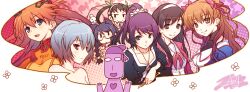  6+girls animal_ears ayanami_rei backpack bag bakemonogatari bare_shoulders black_eyes black_hair blue_eyes blue_hair blush bow boxcutter braid brown_eyes brown_hair cat_ears collarbone commentary_request evangelion:_2.0_you_can_(not)_advance flower glasses hachikuji_mayoi hair_ornament hairband hairbow hairclip hanekawa_tsubasa heart long_hair monogatari_(series) morikawa_yuki multiple_girls nekomonogatari neon_genesis_evangelion ogata_rina open_mouth orange_hair photoshop_(medium) plugsuit ponytail rebuild_of_evangelion red_eyes school_uniform scrunchie senjougahara_hitagi short_hair smile souryuu_asuka_langley test_plugsuit twin_braids twintails white_album white_album_(series) zama_masaaki |_| 