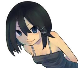  arms_behind arms_behind_back asagi_(nippon_ichi) asagiri_asagi black_eyes black_hair disgaea leaning_forward smile tank_top 