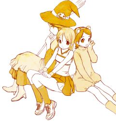  3girls animal_costume animal_ears bad_id bad_pixiv_id broom cheerleader hat higebu inazuma_eleven inazuma_eleven_(series) kino_aki kudou_fuyuka long_hair mouse_costume mouse_ears multiple_girls photoshop_(medium) raimon_natsumi short_hair witch witch_hat 