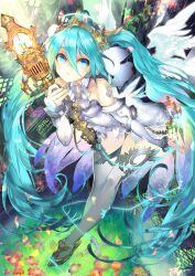  alteil alteil_battle_rpg alternate_costume aqua_hair blue_eyes dress fantasy female hatsune_miku long_hair official_art solo thighhighs twintails very_long_hair vocaloid white_dress white_thighhighs yamamoto_yamato 