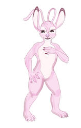  alien angel_(lilo_and_stitch) antennae_(anatomy) arania claws disney experiment_(lilo_and_stitch) feet female fingers fur hi_res lilo_and_stitch long_ears pink_body pink_fur pink_inner_ear pink_nose sharp_teeth smile solo species_transformation teeth tf_into_fictional_character toe_claws toes transformation 