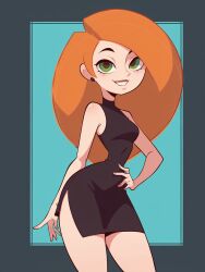  1girls ai_generated breasts female female_only human kim_possible kimberly_ann_possible non-nude smile solo tagme 