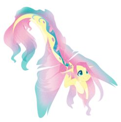  alpha_channel alternate_species blue_eyes equid equine female fish_tail fluttershy_(mlp) friendship_is_magic fur fuyusfox gradient_hair hair hasbro horse iridescent iridescent_fin mammal marine merfolk my_little_pony pastel_theme pink_fins pink_hair pony scales smile solo split_form yellow_body yellow_fur yellow_scales 