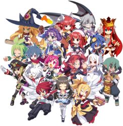  6+boys 6+girls :o adell_(disgaea) ahoge albino alexander_(phantom_kingdom) angel angel_wings arcadias_no_ikusahime ash_(phantom_brave) black_hat black_pants black_sclera black_thighhighs blank_eyes blonde_hair blue_hair bow breasts bright_pupils brown_hair chibi choujigen_game_neptune cleavage closed_eyes colored_sclera company_connection crown demon_boy demon_girl disgaea disgaea_d2 dress dual_persona earrings eclair_(la_pucelle) everyone frills gig_(soul_cradle) glasses gloves goggles goggles_on_head green_eyes green_hair grey_hair grin gun halo harada_takehito hat horns jewelry kamisama_to_unmei_(series) kamisama_to_unmei_kakumei_no_paradox kicking la_pucelle long_hair majo_to_hyakkihei makai_senki_disgaea_2 makai_senki_disgaea_3 mao_(disgaea) maou_prier marona_(phantom_brave) medium_breasts messy_hair metallica_(majo_to_hyakkihei) multiple_boys multiple_girls necktie neptune_(series) nippon_ichi nippon_ichi_(neptunia) official_art one_eye_closed pants phantom_brave phantom_kingdom pink_eyes pink_hair pink_wrist_cuffs plume_(arcadias_no_ikusahime) pointy_ears pram_(phantom_kingdom) prier purple_hair raspberyl red_eyes red_hair rozalin sailor_collar salvatore_(disgaea) saotome_liliel short_hair shorts smile soul_cradle strapless strapless_dress thighhighs traditional_halo transparent_background vest weapon white_hair white_sailor_collar white_thighhighs wings witch_hat wrist_cuffs yellow_bow zetta_(phantom_kingdom) 