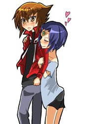  boy_and_girl closed_eyes closed_eyes heart heart lovers slifer_red_uniform yu-gi-oh! yu-gi-oh_gx yubel yuki_judai yuu-gi-ou yuu-gi-ou_gx yuuki_juudai 