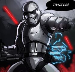  1boy armor body_armor commentary_request deviantart_sample electricity first_order fn-2199 frostseven image_sample riot_control_stormtrooper science_fiction star_wars star_wars:_the_force_awakens stormtrooper tonfa weapon 