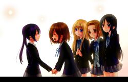  5girls akiyama_mio bad_id bad_pixiv_id black_eyes black_hair blonde_hair blue_eyes brown_eyes brown_hair closed_eyes commentary_request hasuno hirasawa_yui k-on! kotobuki_tsumugi long_hair multiple_girls nakano_azusa sakuragaoka_high_school_uniform school_uniform short_hair tainaka_ritsu tears twintails 