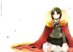  bad_id bad_pixiv_id bob_cut bow cape fate/zero fate_(series) female genderswap_(mtf) green_eyes green_hair jeran_(ggokd) kneeling parted_bangs photoshop_(medium) rule_63 short_hair solo thighhighs waver_velvet white_thighhighs 