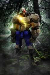  1boy android bad_source bosslogic capcom derivative_work highres male_focus mecha mechanization photorealistic photoshop_(medium) real_steel realistic robot sagat science_fiction solo street_fighter 