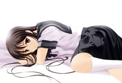  bad_id bad_pixiv_id female long_hair lying moonsorrow original school_uniform solo 