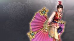  da_qiao fan female folding_fan koei official_art pleated_skirt shin_sangoku_musou skirt solo 