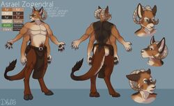  4_arms 4_pecs anthro asrael_zogendral bovid canid canine canis caprine dbd front_view full-length_portrait headshot_portrait hooves horn hybrid jackal male mammal model_sheet multi_arm multi_limb multi_pecs multiple_angles pecs portrait rear_view simple_background solo tail tail_tuft thick_tail tuft 