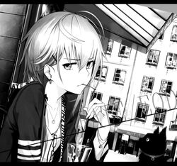  fate/empire_of_dirt fate/grand_order fate_(series) greyscale long_hair looking_at_viewer male_focus monochrome otoko_no_ko rama_(fate/grand_order) shijiu_(adamhutt) solo 