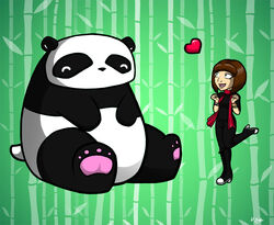  2009 ambiguous_gender bear female giant_panda green_eyes heart_symbol human mammal saillestraife 