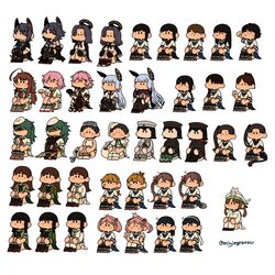  6+girls ahoge akebono_(kancolle) akitsu_maru_(kancolle) akitsu_maru_kai_(kancolle) animal animal_on_head ayanami_(kancolle) ayanami_kai_ni_(kancolle) bandaid batsubyou black_hair blush braid brown_hair capelet chibi closed_eyes closed_mouth crab double_v dress dual_persona error_musume eyepatch feline fubuki_(kancolle) girl_holding_a_cat_(kancolle) gloves green_hair grey_hair hair_bobbles hair_ornament halo hat hatsuyuki_(kancolle) headgear highres huge_ahoge isonami_(kancolle) kantai_collection kiso_(kancolle) kiso_kai_ni_(kancolle) kitakami_(kancolle) kitakami_kai_ni_(kancolle) kuma_(kancolle) light_brown_hair long_hair maru-yu_(kancolle) mechanical_halo miyuki_(kancolle) multiple_girls murakumo_(kancolle) murakumo_kai_ni_(kancolle) oboro_(kancolle) official_alternate_costume on_head one-piece_swimsuit ooi_(kancolle) ooi_kai_ni_(kancolle) open_mouth orange_suesaburou pink_hair ponytail purple_hair sack sailor_collar sailor_dress santa_hat sazanami_(kancolle) school_uniform serafuku shikinami_(kancolle) shirayuki_(kancolle) short_hair short_twintails side_ponytail sidelocks simple_background smile swimsuit tama_(kancolle) tama_kai_ni_(kancolle) tatsuta_(kancolle) tatsuta_kai_ni_(kancolle) tenryuu_(kancolle) tenryuu_kai_ni_(kancolle) twin_braids twintails twitter_username uranami_(kancolle) ushio_(kancolle) ushio_kai_ni_(kancolle) v white_background 