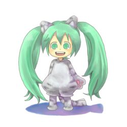  animal_costume animal_ears animated animated aqua_hair cat_ears chatarou chibi costume ear_wiggle female hatsune_miku long_hair solo tail twintails very_long_hair vocaloid 