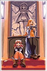  2girls alouette_(la_pucelle) la_pucelle multiple_girls official_art pantyhose prier ryoji_(nomura_ryouji) 