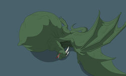  absurd_res ambiguous_gender bluepredator closed_eyes dragon feral feral_pred forked_tongue green_body green_scales hi_res horn hyper hyper_inflation inflation lying mythological_creature mythological_scalie mythology on_side scales scalie shadow sharp_teeth simple_background tail teeth tongue tongue_out vore wings 