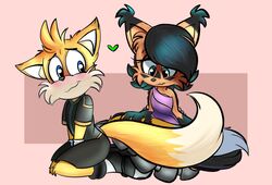  2022 2_tails absurd_res anthro archie_comics black_hair black_nose blush brown_body brown_fur canid canine cheek_tuft clothed clothing cybernetic_limb cybernetic_tail digital_media_(artwork) duo ear_tuft facial_tuft felid feline female fox fur gloves_(marking) hair heart_symbol hi_res kneeling lynx male male/female mammal markings multi_tail multicolored_body multicolored_fur netflix nicole_the_lynx sega smile sonic_prime sonic_the_hedgehog_(archie) sonic_the_hedgehog_(comics) sonic_the_hedgehog_(series) tail tails tails_nine theinspiredsphynx tuft two_tone_body two_tone_fur white_body white_fur yellow_body yellow_fur 