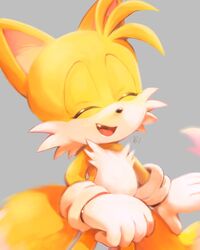  2021 4:5 anthro aogirinaru avoid_posting canid canine closed_eyes clothing colored fox fur gloves handwear male mammal open_mouth sega smile solo sonic_the_hedgehog_(series) tails tails_(disambiguation) 