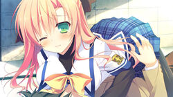  1boy big_breasts blonde_hair breasts clover_days female large_breasts 