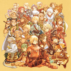  6+boys 6+girls aht annotated bald beard bergas blonde_hair boots brown_hair commentary_request dias_(radiant_historia) eruca everyone facial_hair fennel gafka galva garland_(radiant_historia) green_hair hat heiss hugo_(radiant_historia) kiel knight liese lippti marco_(radiant_historia) midriff multiple_boys multiple_girls navel photoshop_(medium) pointy_ears ponytail protea radiant_historia raul_(radiant_historia) raynie rosch satyr selvan simple_background sonja stocke sword tail teo tommy0117 vanoss viola_(radiant_historia) weapon white_hair 