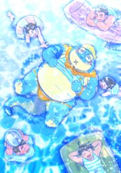  anthro bandaid_protagonist_(tas) belly blush chubby_protagonist_(tas) clothing crocodile crocodilian crocodylid female female_protagonist_(tas) floating group hat headgear headwear human jock_protagonist_(tas) lifewonders makara_(tas) male mammal outside overweight pool_toy protagonist_(tas) reptile scalie speedo swim_ring swimming swimming_pool swimwear tokyo_afterschool_summoners twink_protagonist_(tas) visor_cap water waterscape zinpatink_m 