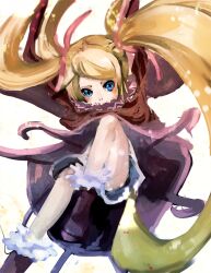  blonde_hair blue_eyes female long_hair niche_(tegami_bachi) scarf shoes skirt tegami_bachi twintails very_long_hair 