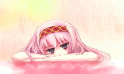  commentary_request female headband kuma_panda long_hair megurine_luka pink_hair solo vocaloid 