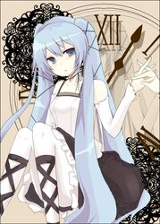  arm_warmers bad_id bad_pixiv_id blue_hair dress female hatsune_miku holding_hands interlocked_fingers lolita_fashion long_hair mono_(recall) out_of_frame pantyhose solo_focus vocaloid white_pantyhose yami-iro_alice_(vocaloid) 