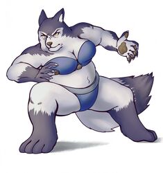  andrew_gostevanos anthro armello blue_clothing canid canine canis clothed clothing female fur grey_body grey_fur hi_res league_of_geeks magna_(armello) mammal mostly_nude mostly_nude_anthro multicolored_body multicolored_fur pawpads serious simple_background solo stocky thick_thighs two_tone_body two_tone_fur underwear white_background white_body white_fur wolf 