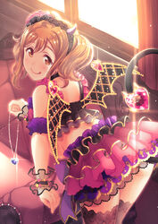  :q bad_id bad_pixiv_id brown_eyes brown_hair chair commentary cowengium crop_top curtains demon_horns demon_tail demon_wings female flower frilled_skirt frills gem hair_flower hair_ornament hairband heart highres holding holding_jewelry holding_necklace horns jewelry kunikida_hanamaru lace_hairband looking_at_viewer looking_back love_live! love_live!_school_idol_festival love_live!_sunshine!! miniskirt necklace pink_flower sidelocks skirt solo tail thighhighs tongue tongue_out twintails window wings wristband 