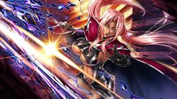  action_taimanin armor armpit_peek bikini bikini_bottom_only black_fire boots breasts building cape center_opening dark_skin eyes_visible_through_hair female fire game_cg gloves hair_intakes highres ingrid_(taimanin_murasaki) kagami_hirotaka large_breasts mole mole_under_mouth navel pink_hair purple_lips serious shoulder_armor slashing source_request swimsuit sword taimanin_(series) thick_eyebrows thigh_boots thighhighs underboob weapon yellow_eyes 