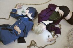  alois_trancy blonde_hair ciel_phantomhive cosplay kuroshitsuji tagme 