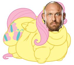  ass buttershy equid equine feed_me_more fluttershy_(mlp) friendship_is_magic hasbro head_swap horse human i_have_got_to_stop_thinking_of_things_like_this mammal my_little_pony mythological_creature mythological_equine mythology obese overweight pegasus pony ryback third-party_edit what wings wwe 