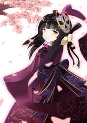  bad_id bad_pixiv_id black_hair dai_(series) daiteikoku female ice_(doragon) japanese_clothes kimono mask mikado_(daiteikoku) photoshop_(medium) purple_kimono solo 