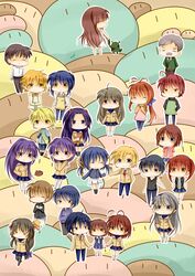  6+boys 6+girls absurdres botan_(clannad) chibi clannad commentary_request dango_daikazoku everyone fujibayashi_kyou fujibayashi_ryou furukawa_akio furukawa_nagisa furukawa_sanae garbage_doll girl_from_the_illusionary_world highres hiiragi_kappei ibuki_fuuko ibuki_kouko ichinose_kotomi kanako_(clannad) koumura_toshio mishima_tomo miyazawa_yukine multiple_boys multiple_girls okazaki_naoyuki okazaki_tomoya okazaki_ushio pantyhose sagara_misae sakagami_takafumi sakagami_tomoyo shima_katsuki siblings sisters sunohara_mei sunohara_youhei tomoyo_after twins ura_(ura-tennislove) yoshino_yuusuke 