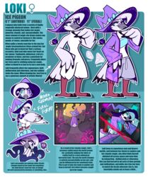  absurd_res anthro avian bbsartboutique bird columbid english_text female hi_res magic_user model_sheet pigeon text 