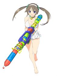  bikini blue_eyes breasts brown_hair female hair_ornaments large_breasts minori_(senran_kagura) official_art senran_kagura senran_kagura_(series) tagme watergun 