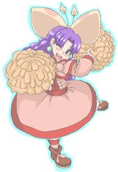  boots capelet commentary_request female freckles full_body ga016054 grandia grandia_i highres lolicon long_hair pom_pom_(cheerleading) purple_hair solo sue_(grandia) tegaki 