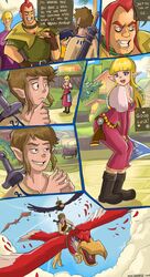  ass blonde_hair blue_eyes breasts brown_hair cawlin comic groose link multiple_boys nintendo panels princess_zelda red_hair shadman skyward_sword stritch text the_legend_of_zelda zelda_(skyward_sword) 