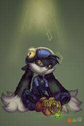  artist_name bandai_namco clothed clothing digital_media_(artwork) domestic_cat english_text felid feline felis footwear fur gloves handwear hat headgear headwear hi_res holding_object klonoa klonoa_(series) male mammal patreon patreon_logo shoes simple_background sitting solo text umikit wearing_hat yellow_eyes 